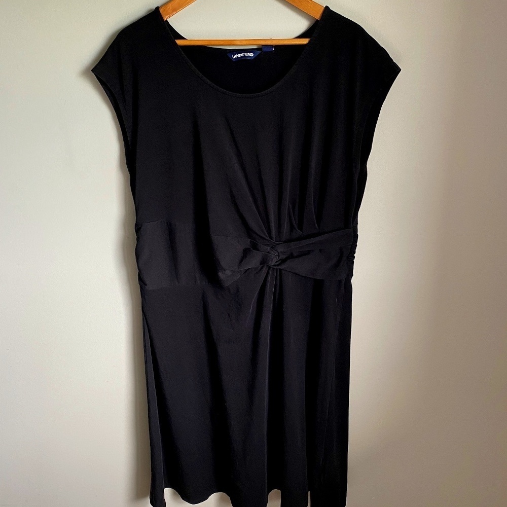 Lands' End Women's Black Sleeveless Knit Midi/Maxi Dress‎ Size 1X (16W - 18W)
